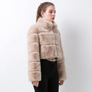 PINK JAVA QC20051 new arrival  fashion fur coat women winter warm fake fur jacket faux rabbit fur coat fur vest short jackets
