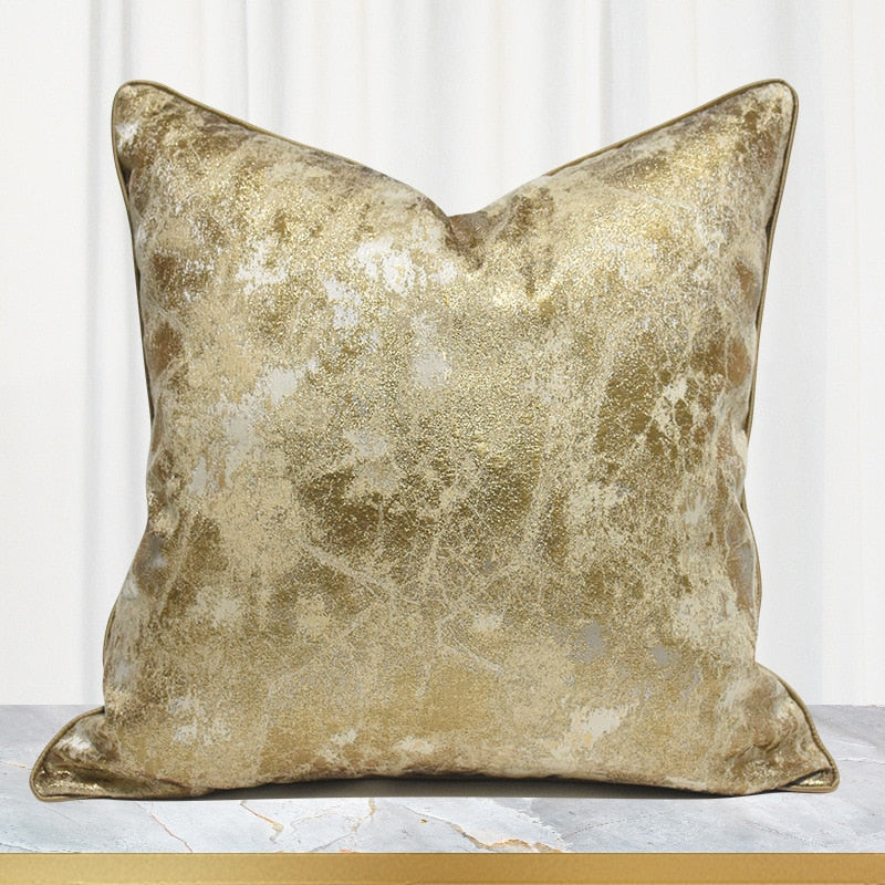 Modern Luxury Champagne Golden Cushion Cover 50x50 Abstract Design Throw Pillow Cover For Hotel Sofa Bed Home Decor Pillowcase