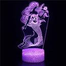 Beautiful Disney Mermaid Princes Ariel Cartoon LED Night Light Children Kids LED Nightlamp Girls Gifts 3d Decorative Table Lamp