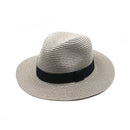 New Summer unisex Ribbon sun hat casual vacation Panama Topper hat straw hat women Beach jazz men hats Foldable Chapeau