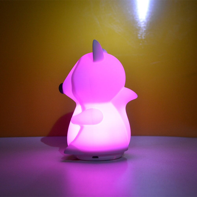 Silicone Dog Fox Unicorn Music Lamp Wireless Bluetooth Speaker Player USB Rechargeable RGB LED Night Light for Kids Baby Gift