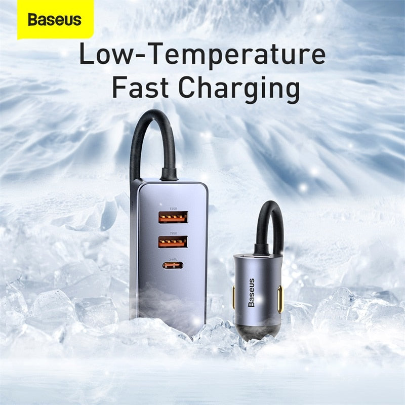 Baseus 120W USB Type C Car Charger Quick Charging for iPhone 12 Pro Xiaomi Samsung Mobile Phone PD QC 3.0 USBC Car Phone Charger