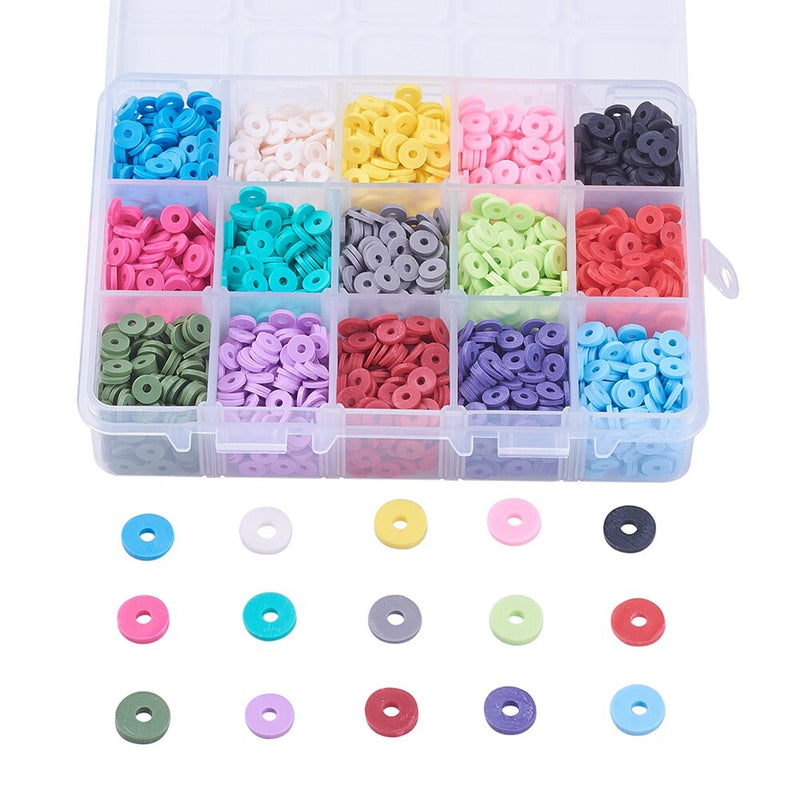 4800 ~ 5280 unids/caja 6mm cuentas redondas planas de arcilla polimérica Chip disco espaciador suelto cuentas Heishi hechas a mano para hacer joyería DIY pulsera