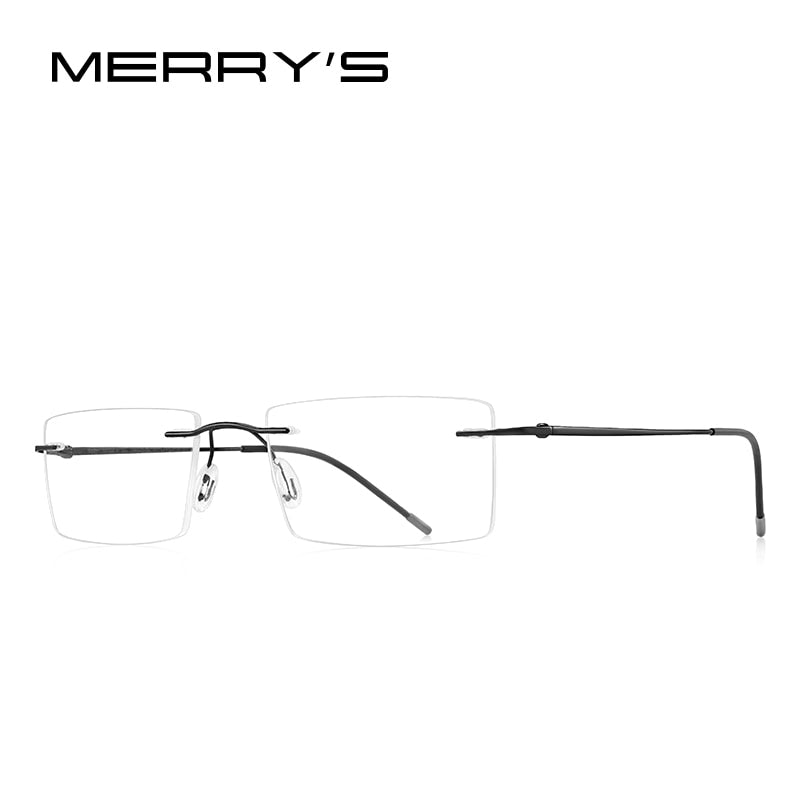 MERRYS DESIGN Men Titanium Alloy Rimless Glasses Frame Male Square Ultralight Man Frameless Myopia Optical Frames Eyewear S2880