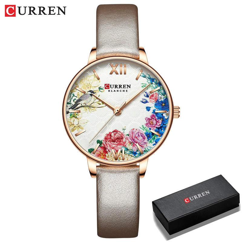 Relojes de mujer CURREN, reloj negro, reloj de pulsera de cuarzo de malla de acero inoxidable, reloj informal con encanto para mujer, relojes femeninos