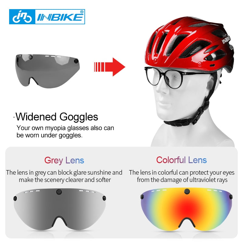 INBIKE Light Bicycle Helmet Safe Hat For Men Women Ultralight MTB Bike Helmet with Taillight Sport Riding Cycling Helmet IH19301