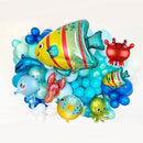 129PCS Ocean Theme Balloon Kit Cartoon Shark/Fish Under Sea Animals Balls Kids Birthday Gifts DIY Party Decoration Home Supplies