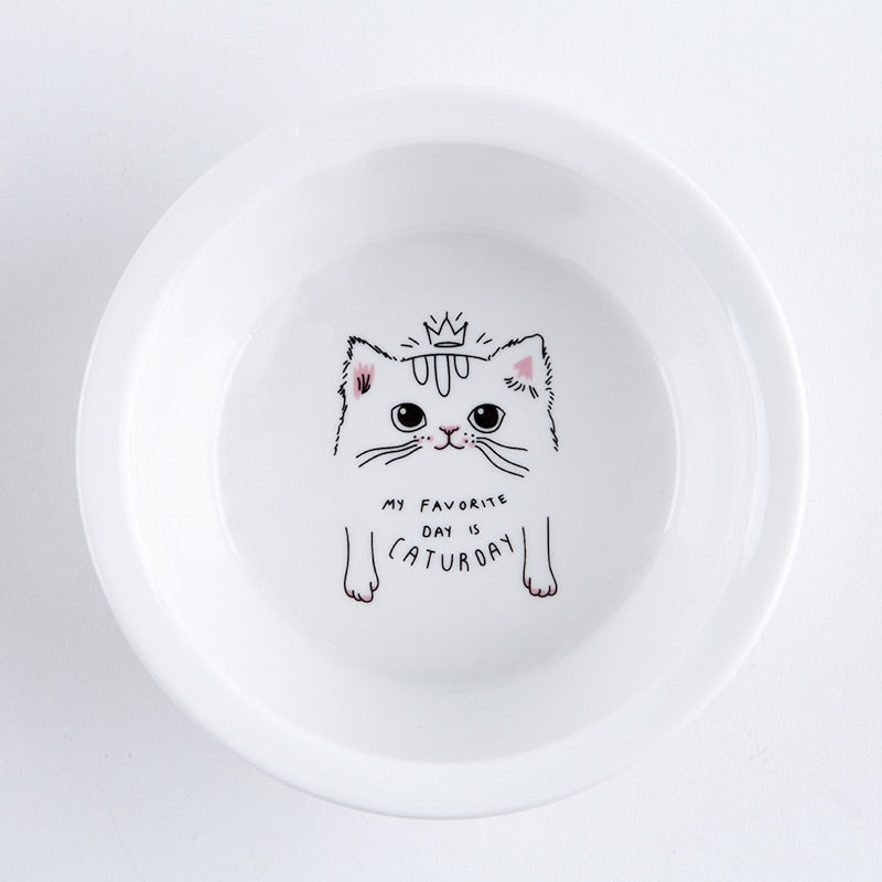 Cuenco de cerámica para gatos, cuenco para perros, cuenco individual y doble para mascotas, comedero para perros y gatos, cuenco de agua con soporte, plato de alimentación, cuenco para comida, suministros para mascotas