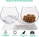 Cuenco antideslizante para gatos, cuencos dobles transparentes y duraderos para mascotas con soporte elevado para gatos, alimentador de comida para perros, cuenco de agua para bebidas, suministros para mascotas