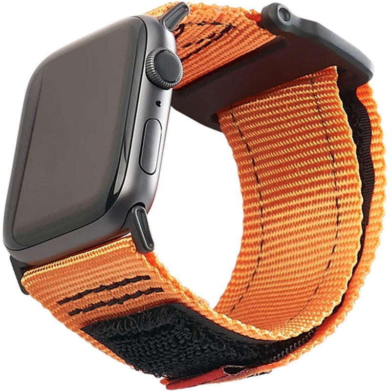 Correa de nailon para exteriores para Apple Watch, 41mm, 45mm, 44mm, 40mm, 38/42mm, pulsera de cinturón, serie iWatch, bandas 7 6 SE 5 4 3, deportes para hombres