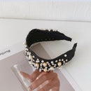 PROLY New Fashion Women Hair Accessories Wide Side Headband Mix Pearls Baroque Hairband For Adult Center Knot Headwear Wholesale