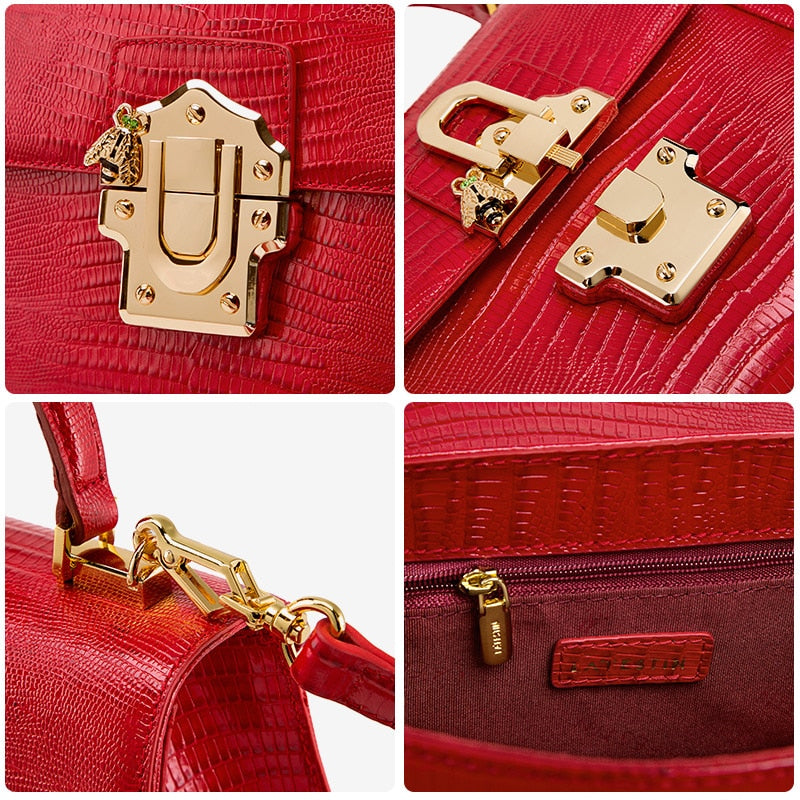 LA FESTIN Designer Serpentine Lock Handtasche Spaltleder 2021 Neue Mode Frauen Umhängetasche Luxus Berühmte Marke Bolsa Umhängetasche