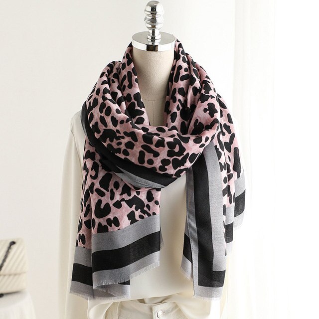 2021 Fashion Women Gradient Leopard Print Scarf Soft Pretty Big 180*100cm Leopard Stole Thin Warm Large Shawls cachecol Wraps