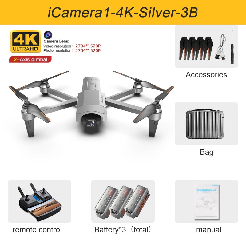 2022 nuevo GOD GPS Drone 4K HD Cámara gps 5G Wifi Anti-vibración 2 ejes Gimabal Dron Motor sin escobillas 5KM RC Quadcopter juguete regalos