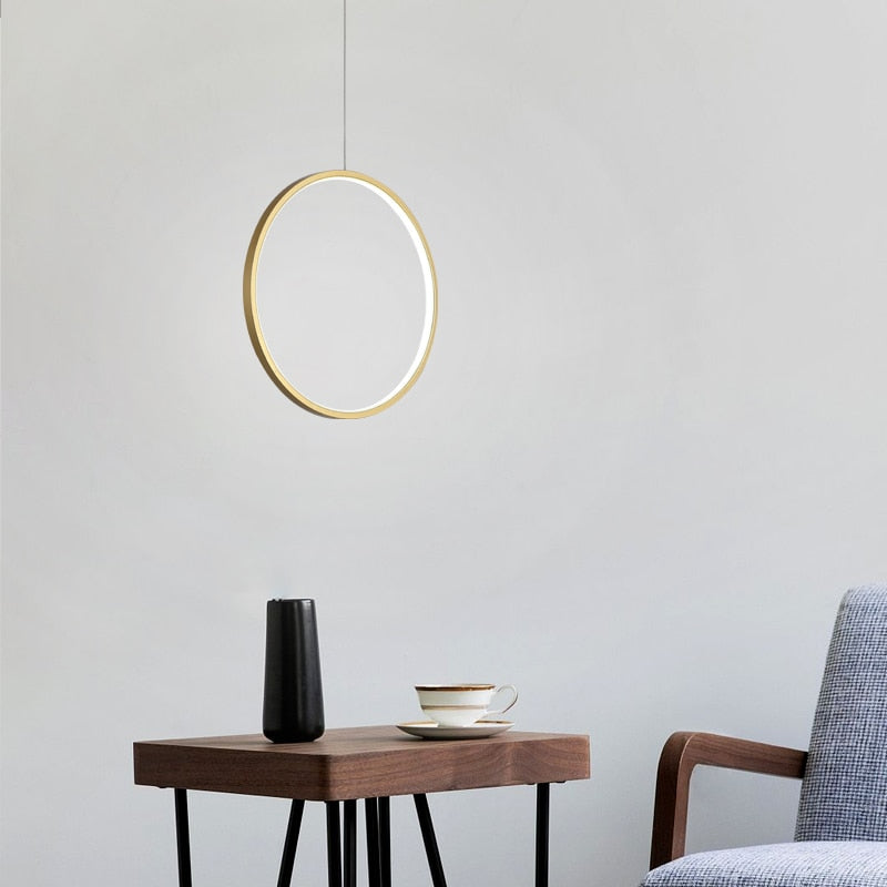 Minimalist  Modern LED Chandelier Lights round ring Circle Pendant Lamp Home For Living Room Lighting Indoor Fixture