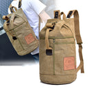 Mochila de lona con forma de cubo táctico para hombre, bolsas militares de gran capacidad con estampado de letras, bolsa redonda de escalada para viajes al aire libre XA678WD