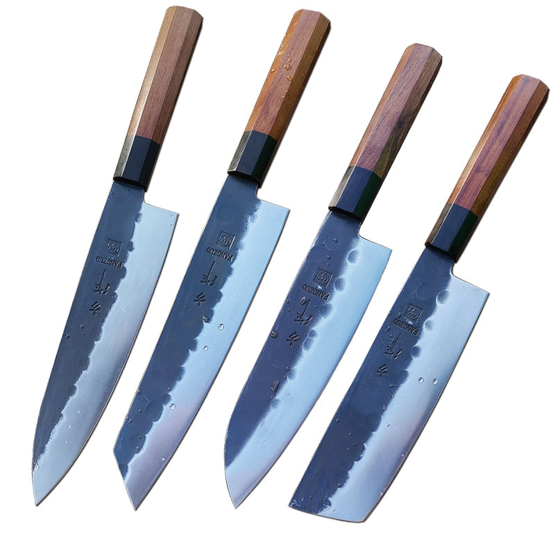 Cuchillos de cocina japoneses FANGZUO, cuchillo de acero inoxidable de alto carbono forjado, cuchillo de cocina afilado Santoku, herramienta para cortar cuchillos de utilidad