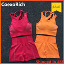 Yoga Set Women Sleeveless Sport Suit Workout Gym Clothes Fitness Sports Bra High Waist Shorts 2 Piece Utra Seamless Sportswear