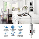 TINTON LIFE Calentador de agua eléctrico de acero inoxidable Pantalla de temperatura Cocina Sin tanque Grifo de agua caliente instantáneo 3000W