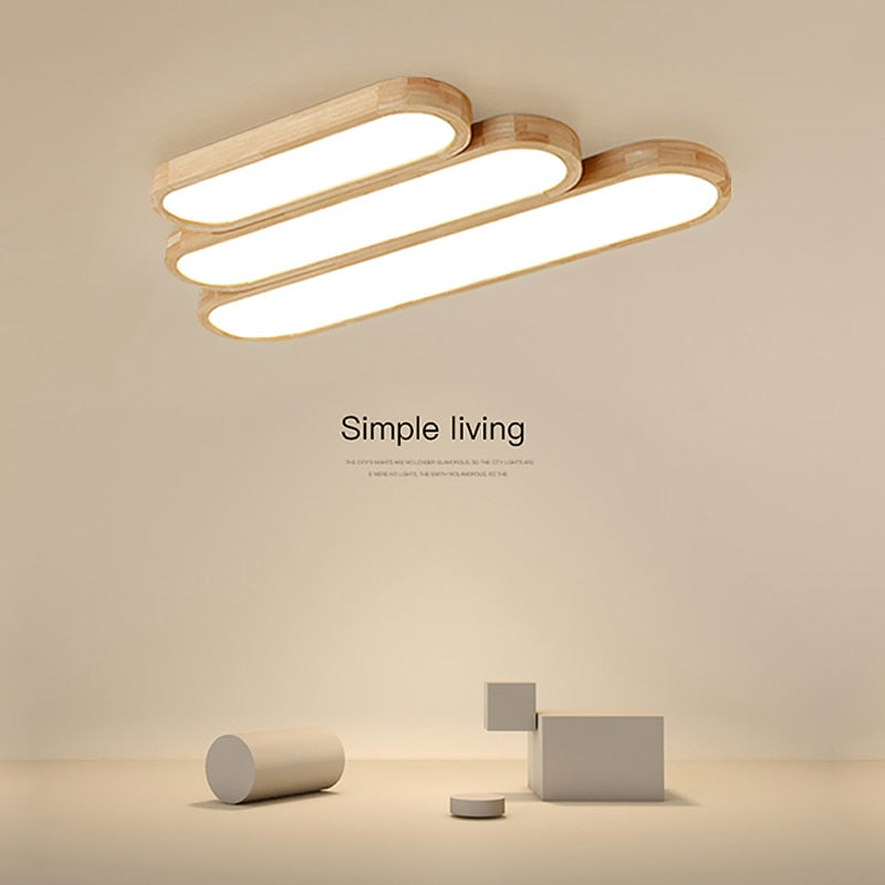 New Remote Control Minimalist Ceiling Lights Wooden Decorative Ceiling Lamps Panels For Living Room Bedroom Corridor Luminaire