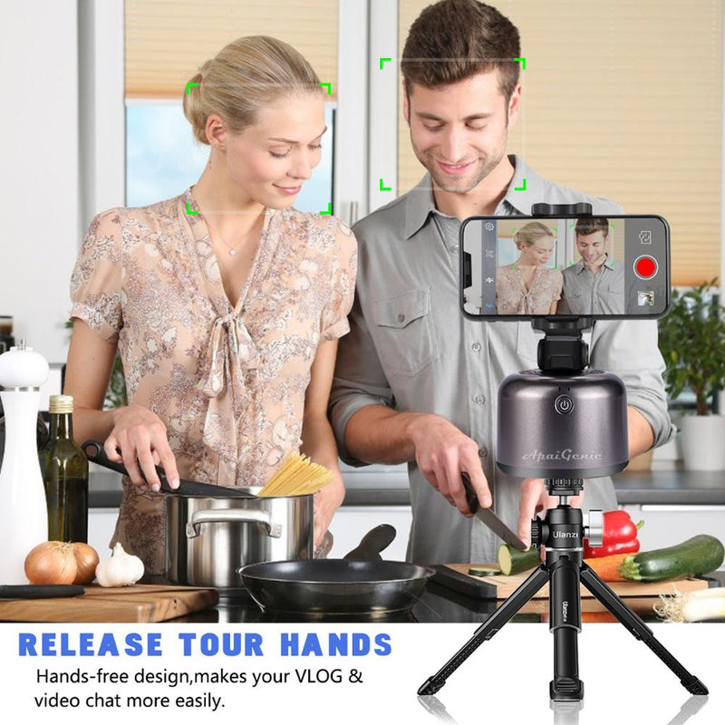 APAI GENIE II Rotación de 360 ​​° Smart Selfie Stick Auto Face Object Tracking Camera Tripod Holder Smart Shooting Phone Mount