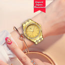 MISSFOX, relojes de moda para mujer, reloj de pulsera de oro de 18 quilates para mujer, reloj de pulsera de cuarzo analógico clásico con diamantes, reloj de mano con joyería