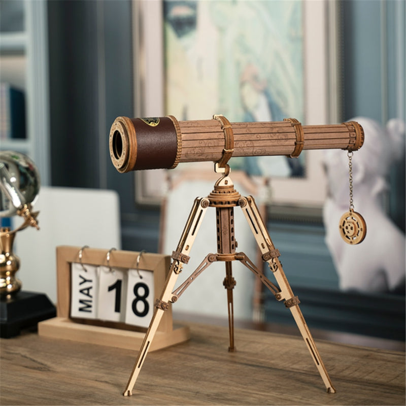Robotime Rokr 1:1 DIY 314 Uds telescopio Monocular telescópico modelo de madera Kits de construcción montaje juguete para regalo para niños adultos