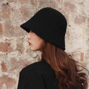 2020 Panamá cálido invierno sombrero de cubo para mujer para adolescentes sombrero de lana de fieltro para niña otoño e invierno moda piel negro gorra de hip hop