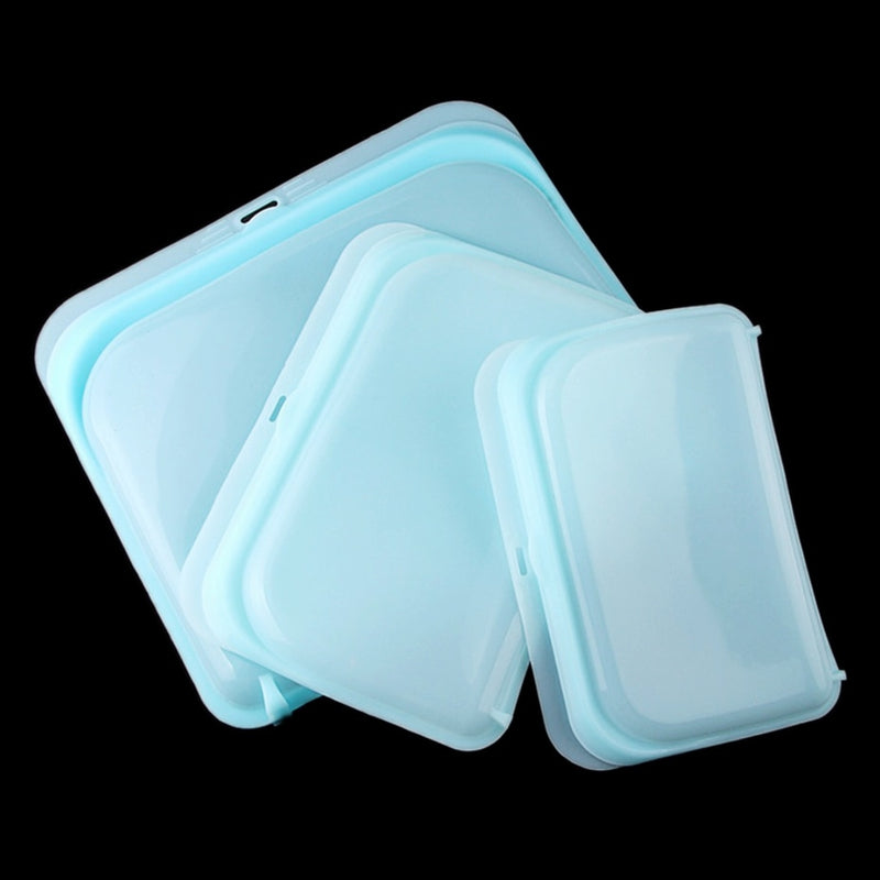 Paquete de 3 bolsas reutilizables de silicona para almacenamiento de alimentos, bolsas herméticas con cierre hermético para bocadillos, bolsas para microondas, lavavajillas, congelador, bolsas frescas seguras