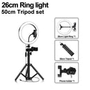 LED Ring Light 16/20/26cm 5600K Dimmable Selfie Ring Lamp With Tripod Phone Holder USB Plug Photo Studio Photography Lighting
