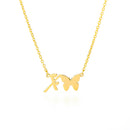 Collar con inicial de mariposa para mujer, cadena de oro de acero inoxidable, collar con letra AZ, colgante, bisutería para mujer, regalo de joyería Bohemia 2020