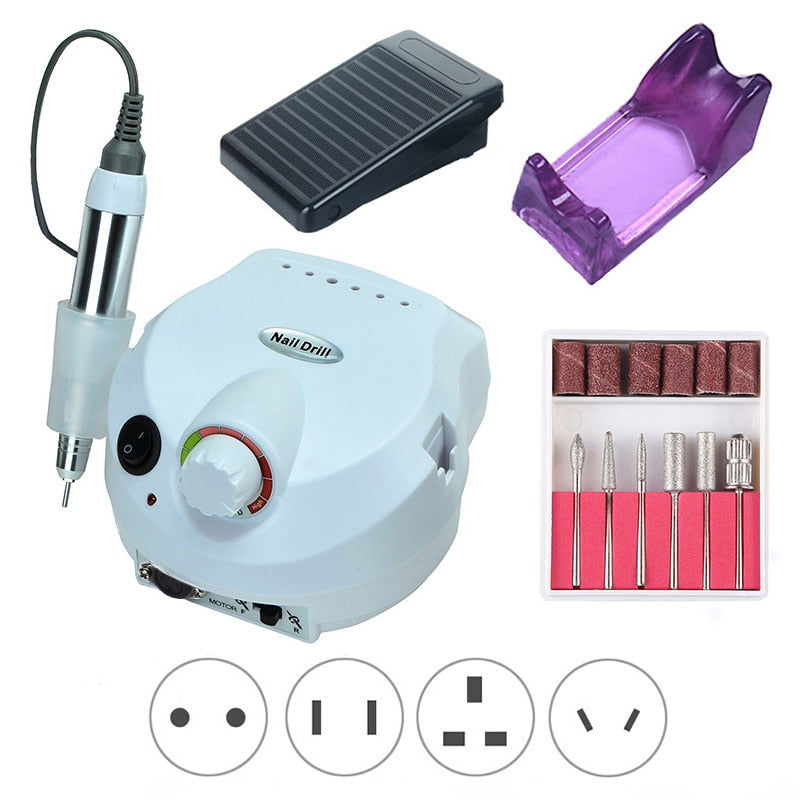 Taladro eléctrico de uñas de 35000RPM, taladro de manicura, taladro de pedicura, lijadora, taladro de uñas de salón, herramienta profesional de taladro de uñas