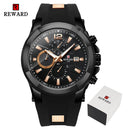 REWARD Watch Men Silicone Big Dial Waterproof Watches Men Sport Quartz Wristwatch Chronograph Top Luxury Brand Relogio Masculino