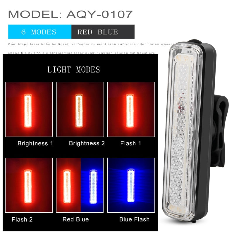 Bicycle waterproof taillight riding taillight LED USB rechargeable mountain bike bicycle light taillight helmet light multi-mode