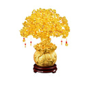 19/24cm Lucky Tree Wealth Yellow Crystal Tree Natural Money Tree Ornaments Bonsai Style Wealth Luck Feng Shui Ornaments Craft