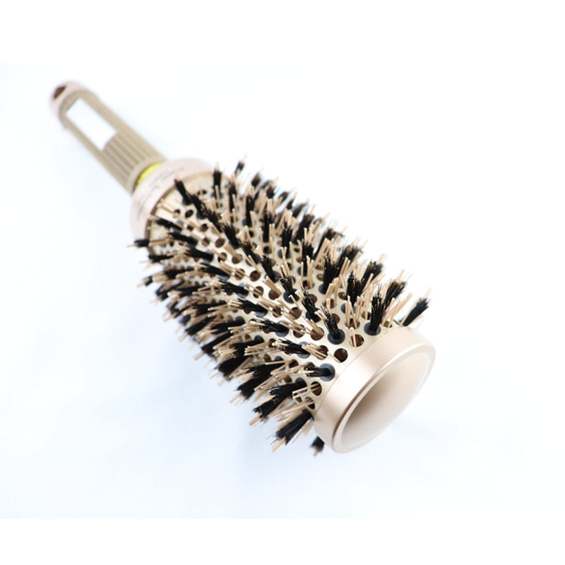 Professional 4 Sizes Round Hair Comb Hairdressing Curling Hair Brushes Comb Ceramic Iron Barrel Comb Salon Styling Tools 30#