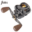 JITAI Baitcasting Fishing Reel Double Brake System 10Kg Carbon Fibe Drag 7.0:1 High Speed Light Fishing Reel Fishing Wheel