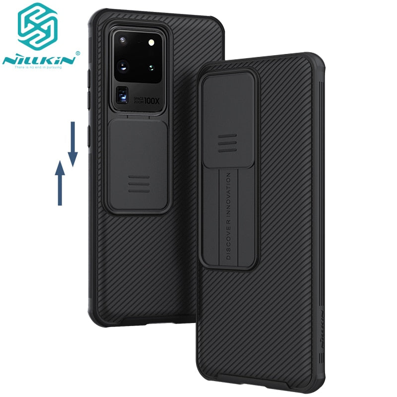 NILLKIN para Samsung Galaxy S21 S20/S21 Ultra/Plus S20 FE A51 A71 Note 20 Ultra Case, lente de protección de cámara cubierta protectora deslizante