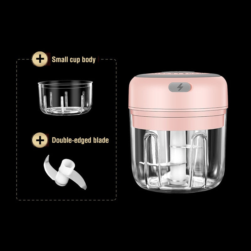 Wireless Electric Garlic Press Vegetable Food Chopper Grinder Masher 100/250ml Rechargeable Meat Garlic Grinder Choppers Presser