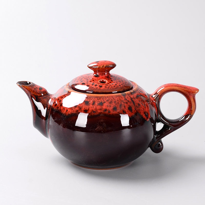 Kiln change glaze Chinese Traditional Tea pot, Elegant Design Tea Sets Service , China Red teapot Creative Gifts