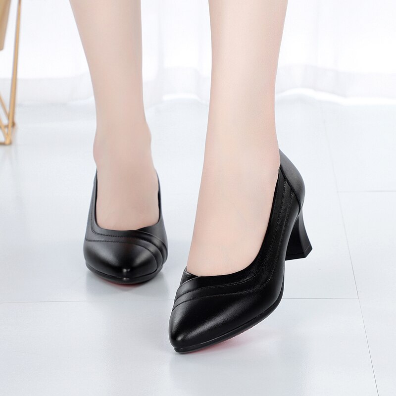 Summer Women Office Dress Heels Lady Kitten Nude Short 6cm Woman Heel Ladies Pumps Shoes Elegant Pump Black Beige Pointed Toe