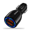 Adaptador de cargador de coche USB USLION Mini de 2 puertos para iPhone Samsung QC3.0 cargador USB de carga rápida para teléfono móvil cargador de coche USB Dual