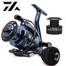 Doppelspule Spinning Angelrolle Metallarm l Angelrollen Salzwasser Karpfen Feeder Baitcast Casting Reel