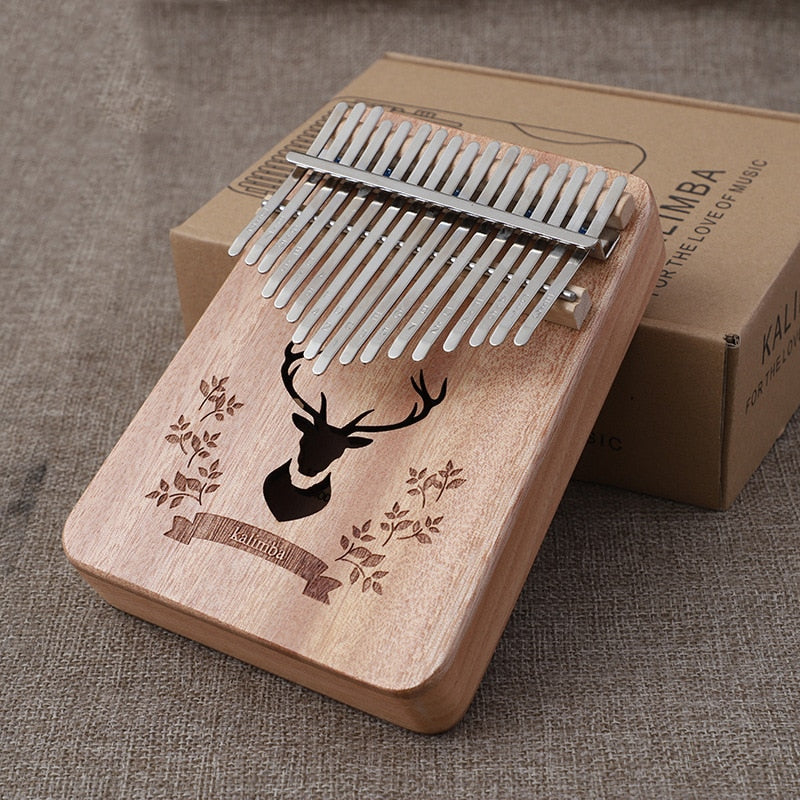 17 key kalimba thumb piano Mahogany Musical Instrument Beginner african kalimba With Accessory instructions tuning hammer