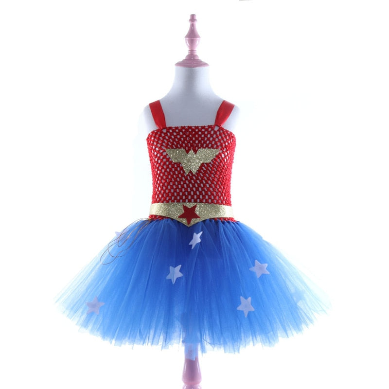 Wonder Girl Kostüm Kleid Superhelden Kostüm Kinder Halloween Kostüm für Kinder