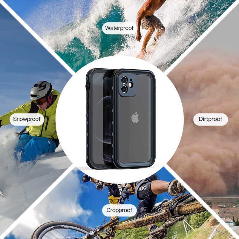 Funda impermeable IP68 Real para iPhone 13 12 Pro Max 12 Mini 11 Pro X 10 XR XS Max Clear Underwater Protect funda de teléfono a prueba de agua