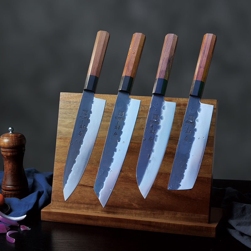 FANGZUO Japanische Küchenmesser Geschmiedetes Edelstahl-Kochmesser mit hohem Kohlenstoffgehalt Scharfes Santoku-Cleaver-Schneiden Allzweckmesser-Werkzeug