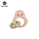 Let's Make 1PC aguacate madera roedor bebé mordedor pulsera cuentas de silicona haya accesorios juguetes ducha regalo madera sonajeros enfermera