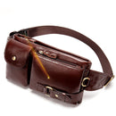 WESTAL Men Belt Bag Men's Waist Bags Genuine Leather Male Fanny Pack Leather Money Phone Pouch Bag Hip Men's Shoulder Bags 9080