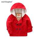 Mudkingdom Infant Baby Boys Clothes Autumn Winter Hooded Jacket Thicken Warm Boys Outerwear for Toddler Long Sleeve Casual Coat